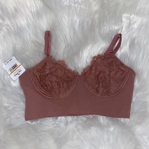 Free People NWT Sport Bra Rose Burgundy